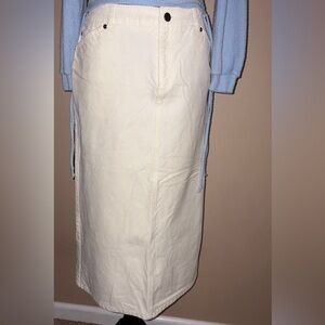 Corduroy Ivory Long length Skirt by Lord & Taylor